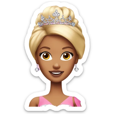Barbie girl with tiara sticker