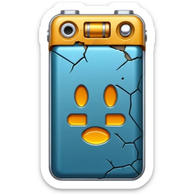 battery broken sticker