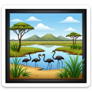 african wetlands sticker