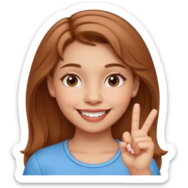 Emoji de una chica con el dedo sobre una esquina de los dientes sonriendo de forma coqueta   sticker