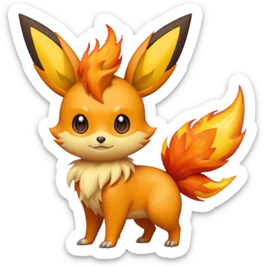 Victini-Pichu-Flareon-Fakémon-hybrid-creature (full body)  sticker