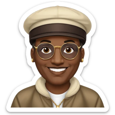 Kool Moe Dee, Rapper (b.1962) with dark brown hair sticker