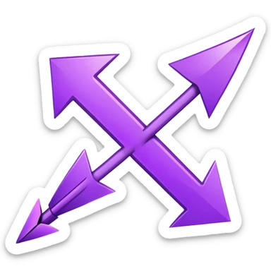 una flecha morada mirando a la derecha seccionada en dos partes  sticker