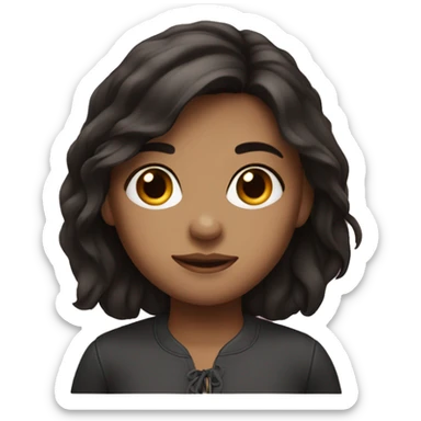 A dark brunette girl which is fair with dark brown eyes  sticker