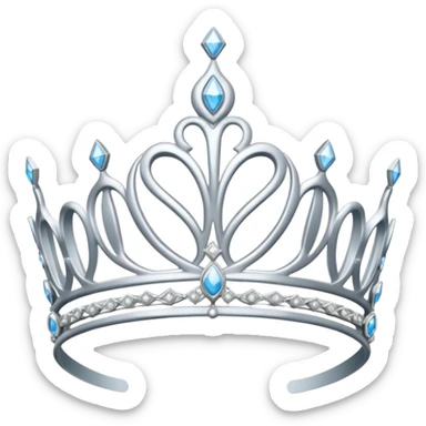 iced silver tiara with diamonds sticker