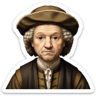 of-rembrandt,-shown-as-a-master-artist-with-deep,-introspective-eyes-and-richly-detailed-period-clothing,-rendered-with-dramatic-chiaroscuro-lighting-that-emphasizes-his-legacy sticker