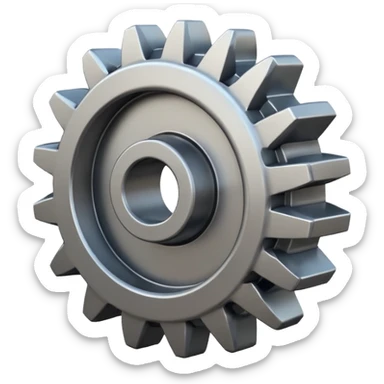generate a very realistic steel gear sticker