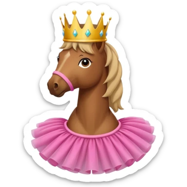 Brown horse With a Tütü und einer Krone  sticker