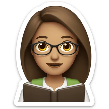 Brown hair woman with kindle  sticker