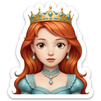 red haired princess sticker