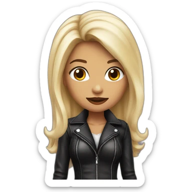 sexy rock leather girl sticker