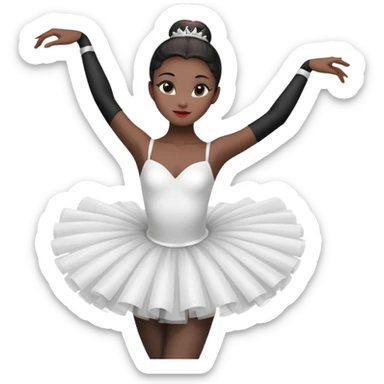 Black swan ballerina emoji from a far to see the whole body dancing sticker