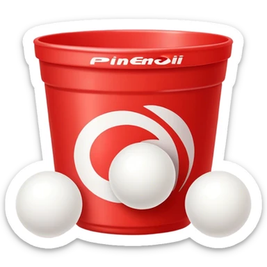a couple red cups and white ping pong balls sticker