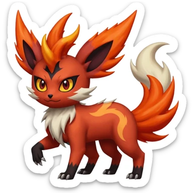 Darkrai-Scizor-Torracat-Flareon-fusion with fiery horns and a Mohawk  sticker