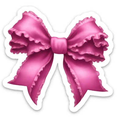 Dark pink frilly lavish bow  sticker