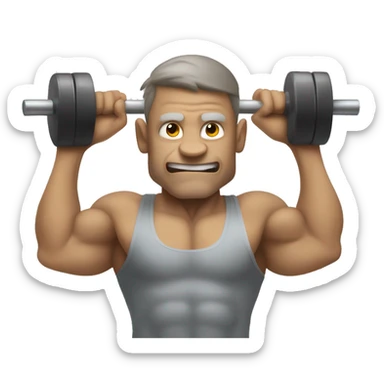 Create an emoji of a rat person lifting weights with a determined expression. Make it look like a true gym enthusiast. sticker
