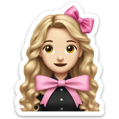 Sabrina carpenter with a pink bow sticker