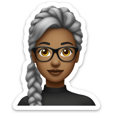 SOCIAL MEDIA ESTRATEGISTA, MULHER jovem CABELO PRETO liso COM OCULOS DE GRAU sticker