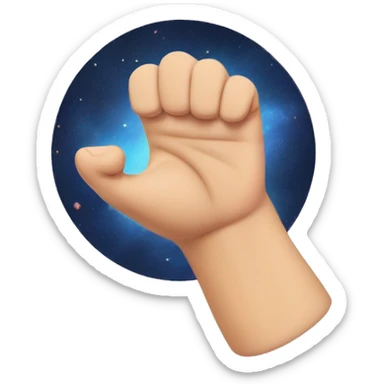 thumb coming out of the fist from the 1st space sticker