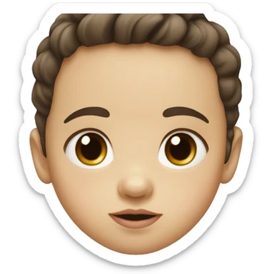 White little brown-eyed baby boy with dark hair and plump lips sticker