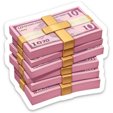 pink pack of british pounds sticker