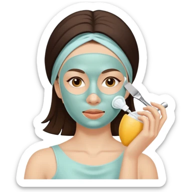 woman doing beauty treatment sticker