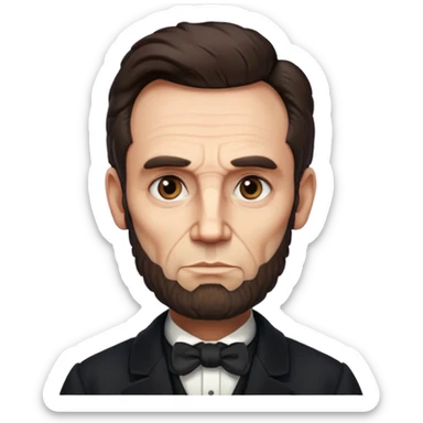 Illustrate Abraham Lincoln with  beard & classic black coat sticker