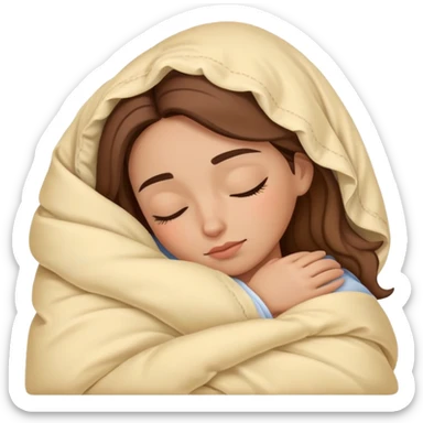 spanish female sleeping in a comforter sticker