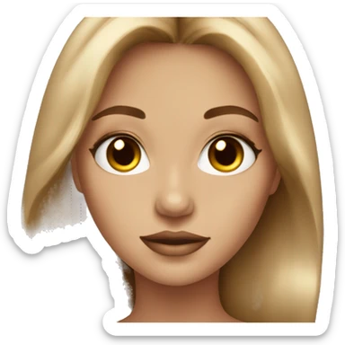 Glamorous gorgeous girl with light brown hair sticker