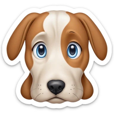 Dog with one blue eye and droopy ear sticker