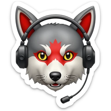 Tráeme una imagen de un lobo enojado estilo gamer sticker