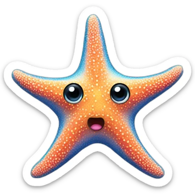 A starfish that has a handlebar mustache. sticker
