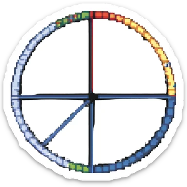 pixel art circular graph sticker