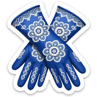 victorian gloves lace pattern blue sticker
