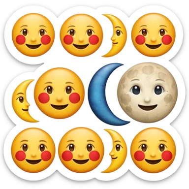 Genarate me a emoji of Drak mode moon and bright mode sun Like we got In our mobile phones sticker