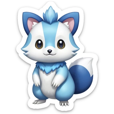 Shiny Sparkly Cute Kawaii Furry  Furret-Oshawott-Meowstic-Zangoose-Hybrid (Full body) sticker