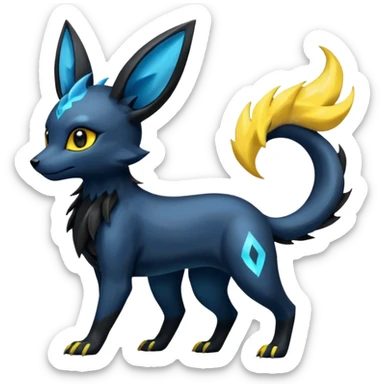 Blue Shiny Umbreon-Salandit-Jolteon-fusion sticker