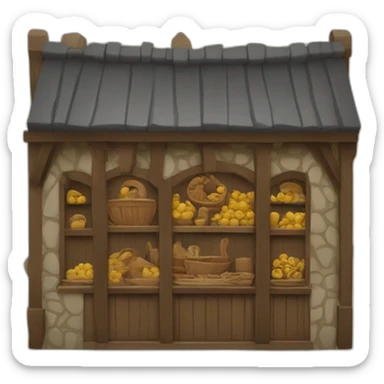 medieval shop facade sticker