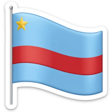 Flag of Gagauzia, Horizontal flag: light blue on top (large), thin white stripe in the middle, thin red stripe at the bottom. three yellow stars in a triangle at the top-left. sticker