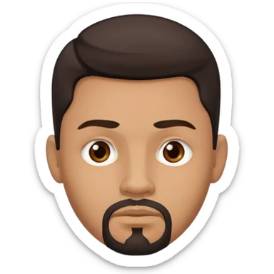 medium skin tone man with dark hair and a goatee, septum piercing, neutral expression sticker