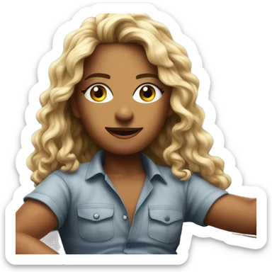 A celebrity sitted on a yacht on the indian ocean  sticker