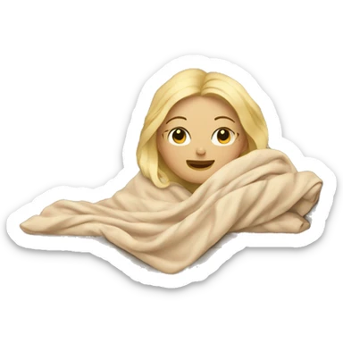 Blonde Woman laying on the couch with a blanket sticker