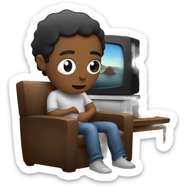 Persona con una manta viendo la TV  sticker