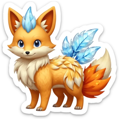 Sandshrew-Ninetails-Fennekin-Vulpix-fusion sticker
