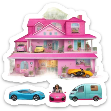Barbie dream house racing Caravan motorbike tuk tuk  sticker
