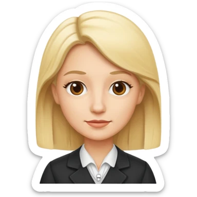 fun blonde history teacher, suitable for a profile picture sticker
