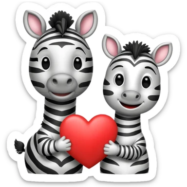 Zebra holding an i love you sign sticker