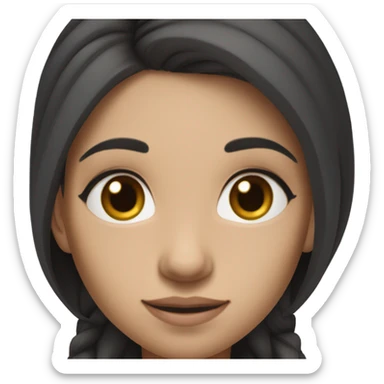 A girl wearing a lululemon set, with long black hair a deep brown eyes and fair skin sticker