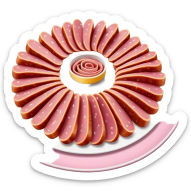 cold cuts (bologna on a platter) sticker
