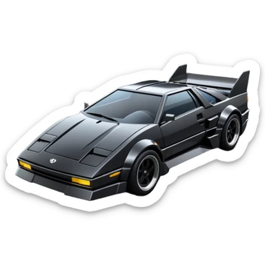  the animated series Batman aerodynamic opulent dark knight futuristic concept loosely based on Toyota 1986 AE86 flat long straight faceted mechanical body) winged stealthy street hot rod  sticker